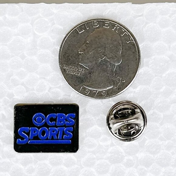 VTG CBS Sports Blue Silver Hat/Jacket/Lapel Pin - Picture 6 of 9
